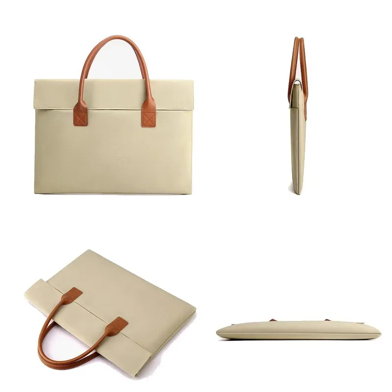 حقيبة أعمال عصرية حقائب كمبيوتر محمول للنساء والرجال حقيبة يد من البولي يوريثان حقيبة مستندات محمولة خفيفة ذات سعة كبيرة #2