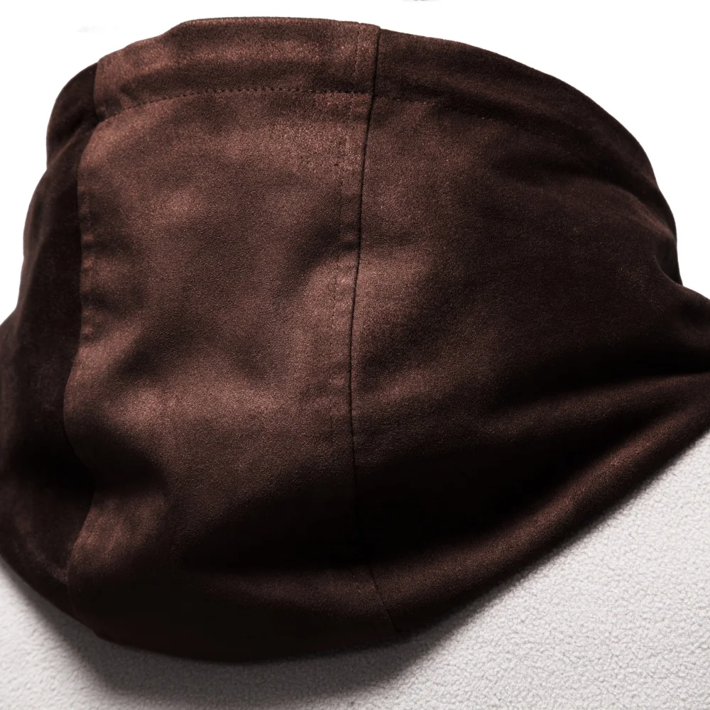 AIOPESON Herren Fleecejacke mit mehreren Taschen, Kapuze, durchgehendem Reißverschluss, Wildlederkapuze, Streetwear, Herbst-Winter, warme Oberbekleidung – Detail 15
