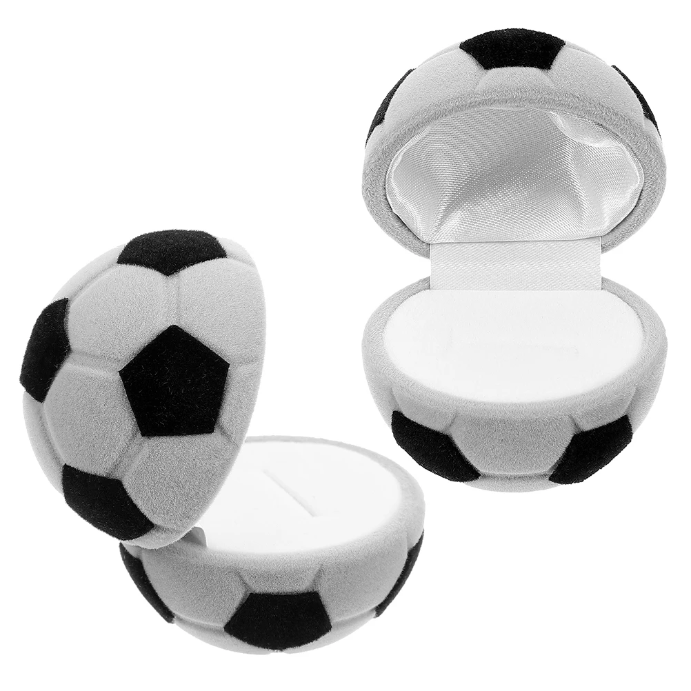 

2pcs Football Jewelry Storage For Rings Earrings Necklaces Engagement Wedding Gift Travel Portable Organizer Proposal Keepsake