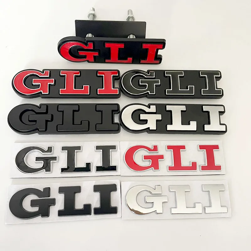 3D Metal Car Letters Rear Trunk Front Grill GLI Logo Badge For Golf Bora VW Jetta MK4 MK5 MK6 MK7 GLI Emblem Sticker Accessories