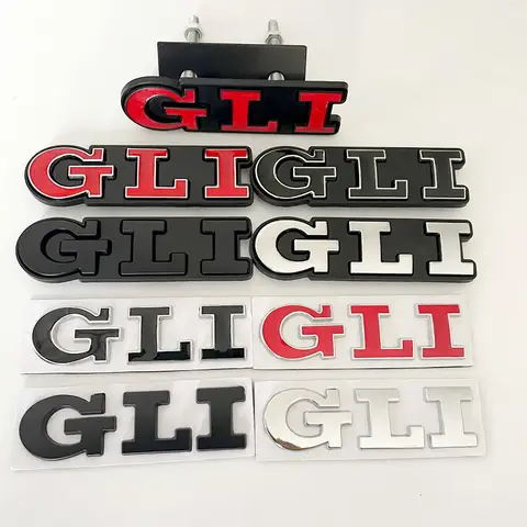 3D Metal Car Letters Rear Trunk Front Grill GLI Logo Badge For Golf Bora VW Jetta MK4 MK5 MK6 MK7 GLI Emblem Sticker Accessories