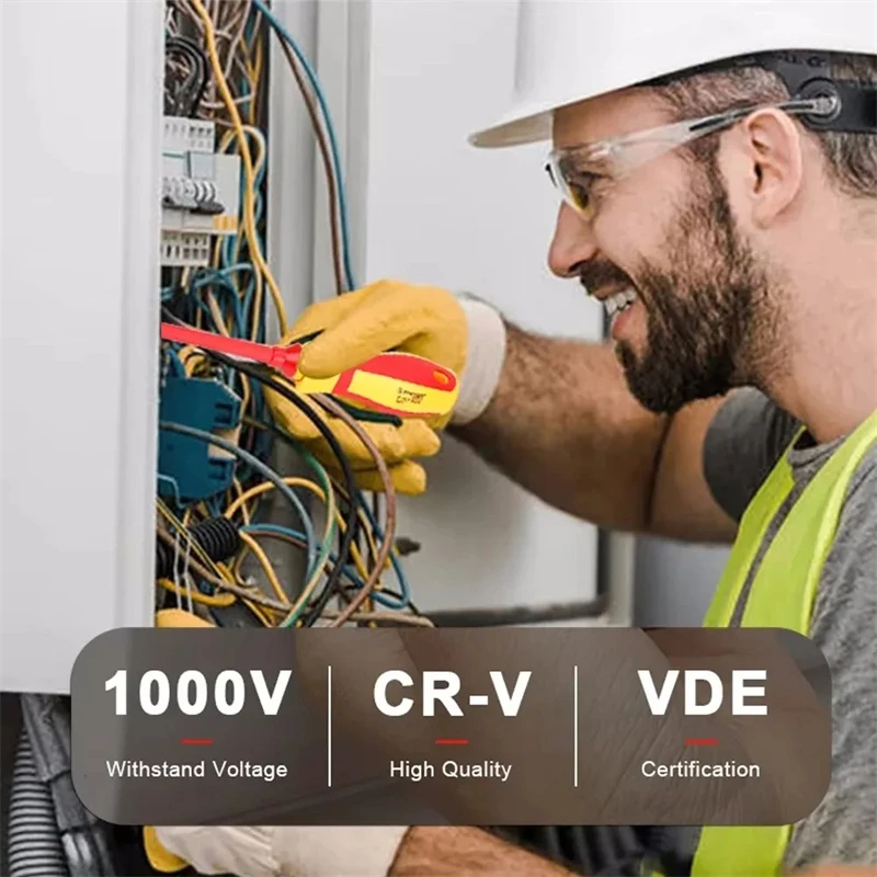 磁気ドライバーセットダブルヘッドクロスプラムトルクス 1000V 絶縁電気ドライバーキットビット修理ハンドツール