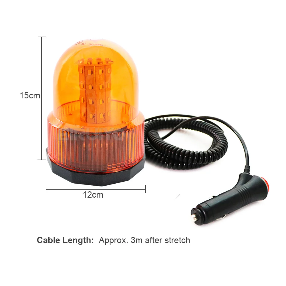 Red Blue Amber 40 SMD LED Beacon Warning Signal Light for Car Truck Tractor Rotating Flash Emergency Strobe Lamp 12V 24V