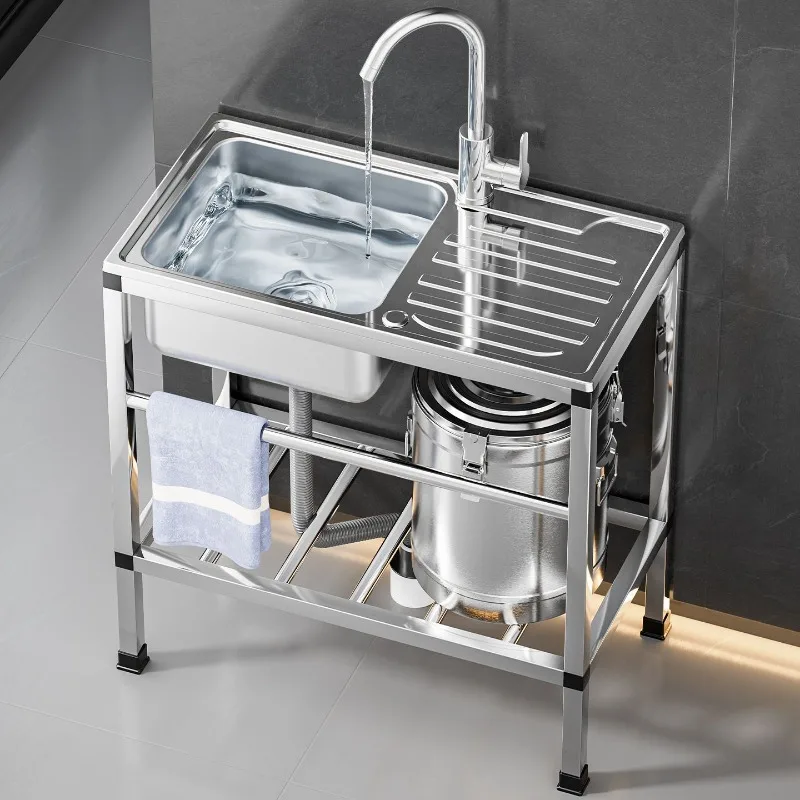 Stainless Steel Kitchen Sinks Simple Floor-standing Kitchen Sinks Support Unit Home Improvement Fregaderos De Cocina ZY40SC