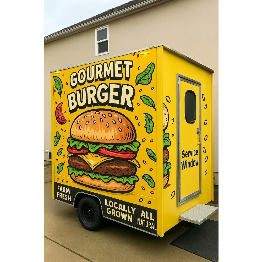 

Small Kitchen Mobile Food Truck Stainless Steel Kiosk for Fast Food for Coffee Shop & Hot Dog Trailer for Restaurants