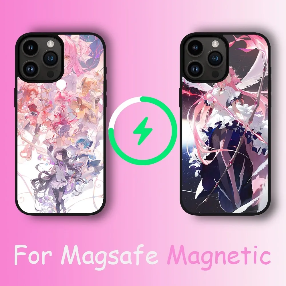 Bilibili Puella Magi Madoka Magica Phone Case For iPhone 11 12 13 14 15 Max Plus Pro Wireless Magnetic Magsafe Charging Shell