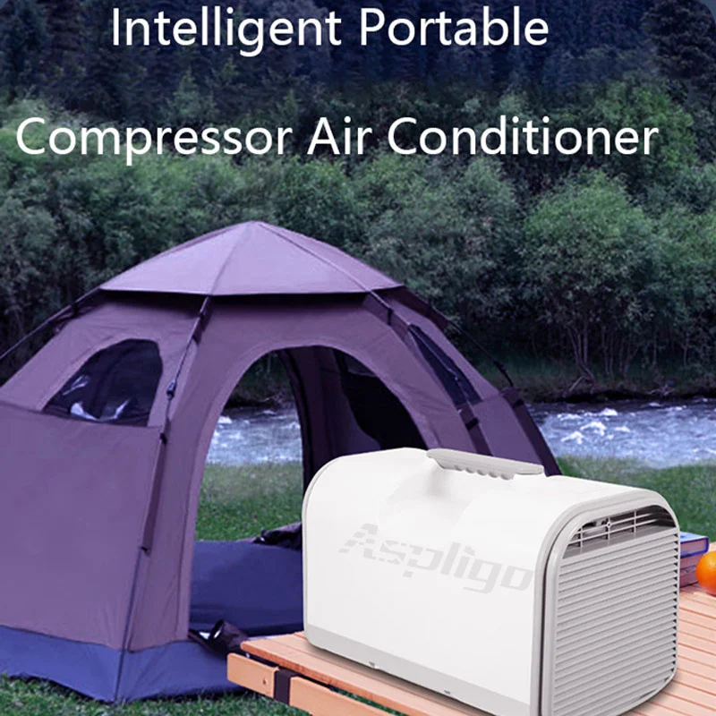 Aspligo Outdoor Intelligent Tent Air Conditioner 12V Mini Camping Air Conditioning 24V Ac 220V For Car SUV RV Camper Motorhome