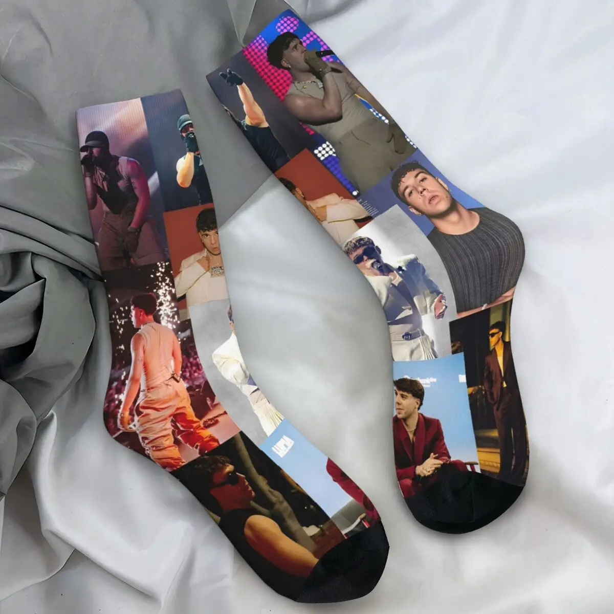 

Чулки в стиле рэпер, Quevedo, испанская певица, мужские носки, теплые мягкие забавные носки, осенние уличные противоскользящие носки с графическим рисунком, идея подарка