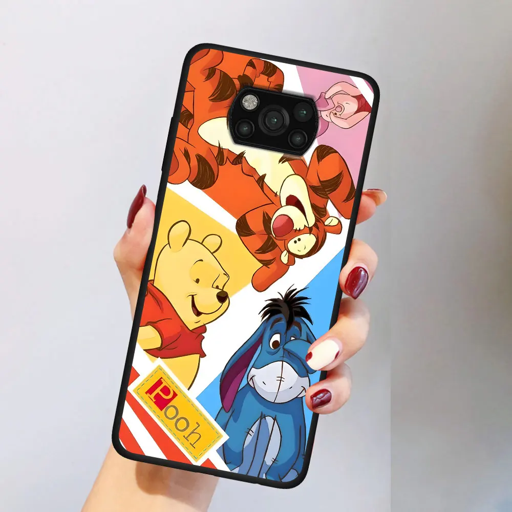 เคส Disney Winnie The Pooh สำหรับ Xiaomi poco X6 X3 NFC X5 M5s F3 M4 M3โปรซิลิโคนนิ่มสีดำเคสโทรศัพท์