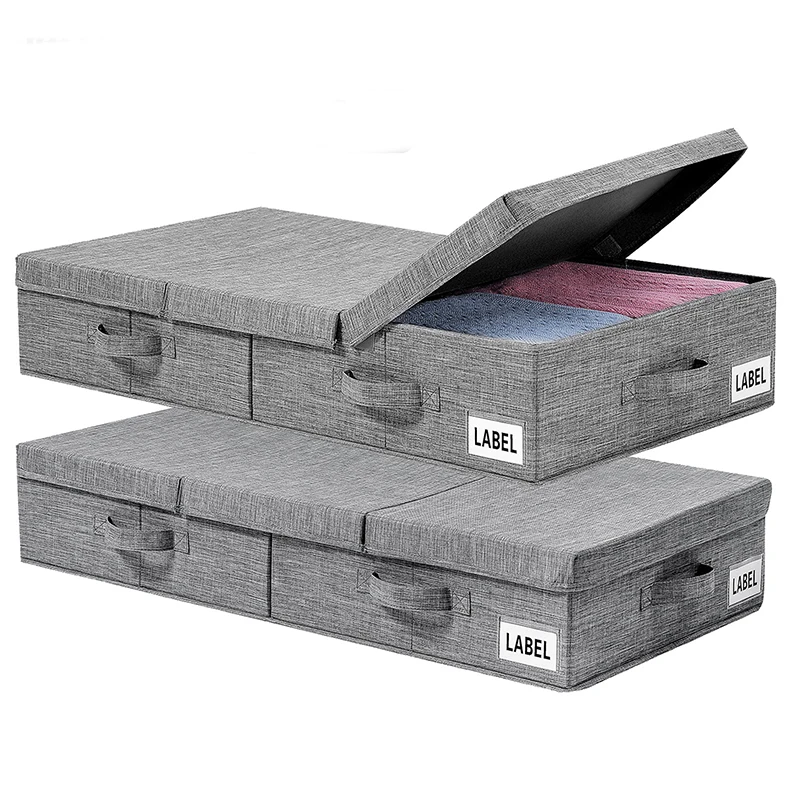 New Clothes Storage Box Under Bed With Lid Foldable Wardrobe Storage Blanket Toys Fabric Storage Boxes Dustproof Sturdy Case