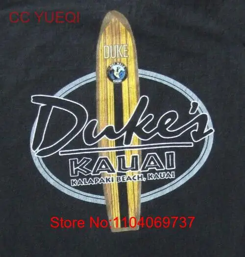 DUKES Kalapaki Beach KAUAI HUI NALU Surf black short sleeve t-shirt men S NICE