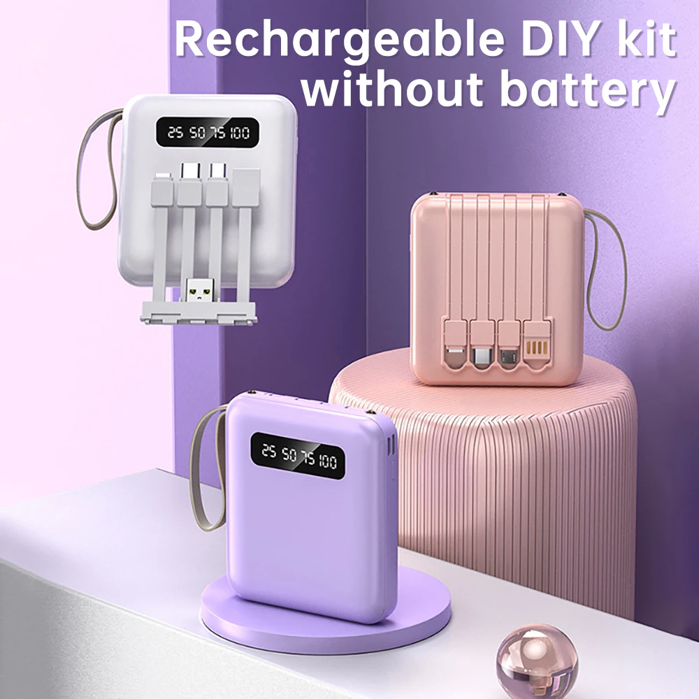 3X18650 Battery Storage Box Portable Mobile Power Shell Kit Own Line DIY Mobile Power Bank Shell Kit Detachable Charge Storager