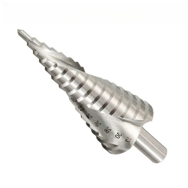 4-12mm 4-20mm 4-32mmStep Drill Bit Pagoda Drill Hexagon Screw Drill Core Drilling Tool HSS Spiral Groove Wood Metal Hole Cutter