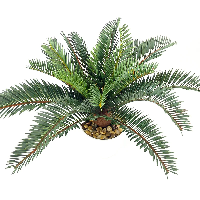 45cm große künstliche Palme Zweig tropische gefälschte Cycad Pflanzen Kunststoff Kokosnuss baum Blätter für Hausgarten Party Hochzeits dekor – Detail 5