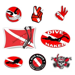 Scuba Flag with Diver Vinyl Decal Scuba Diver Flag Sticker Cutout Car and Motorcycle Bumper Truck Boat Vinyl Waterproof Decal