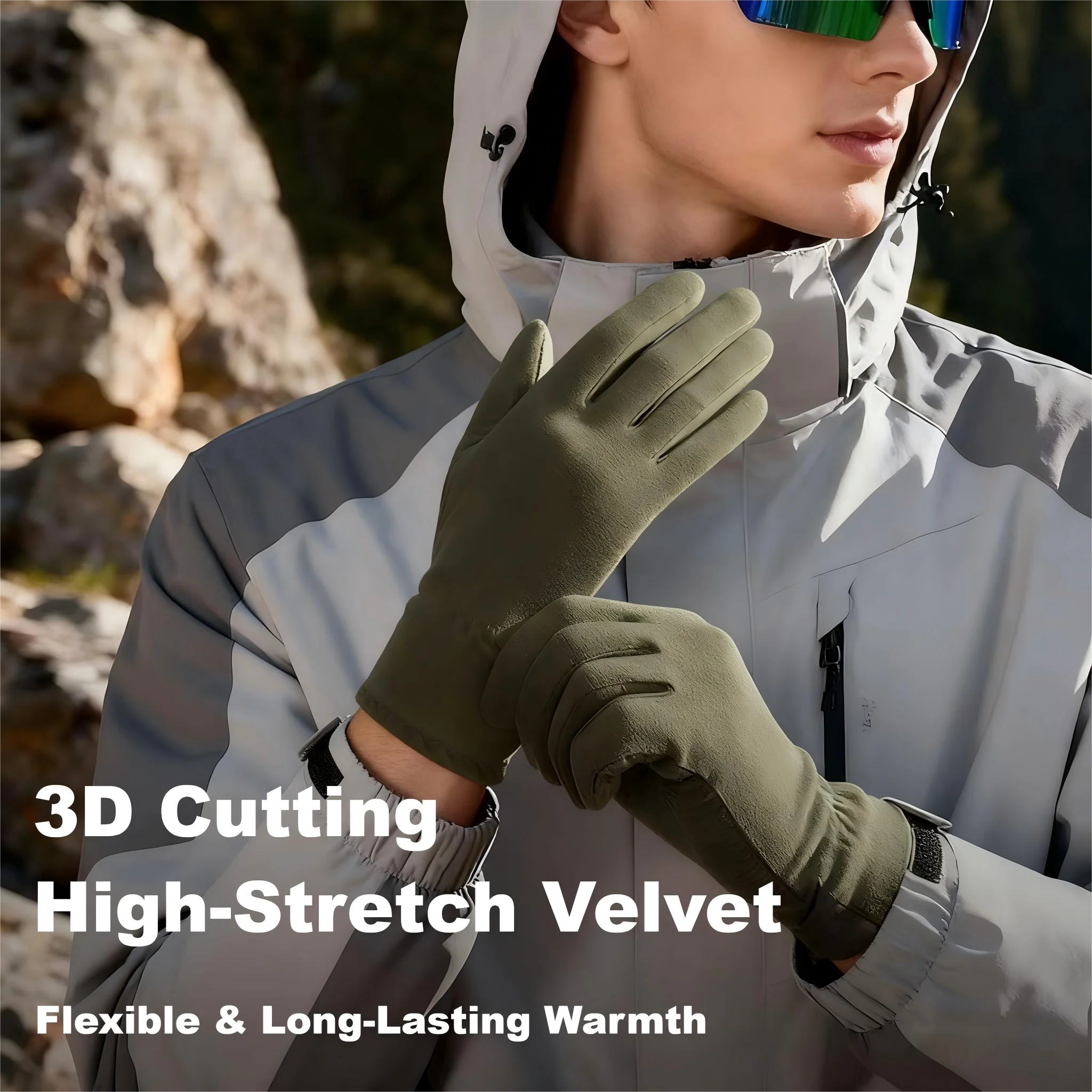 

Зимние велосипедные перчатки для мужчин и женщин, теплые, ветрозащитные, морозостойкие, с сенсорным экраном, утолщенные, нескользящие, для пеших прогулок и треккинга на открытом воздухе