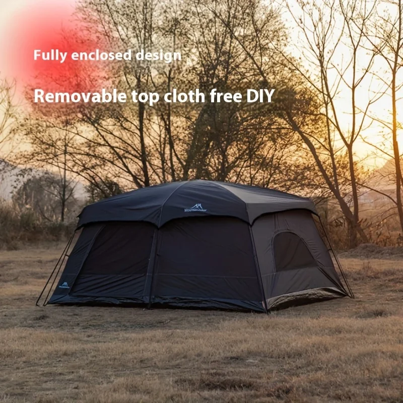 خيمة Mountainhiker للتخييم في الهواء الطلق طوال الليل وغرفتين محمولة سميكة ومظلة ميدانية معدات التخييم والتجمع العائلي #1