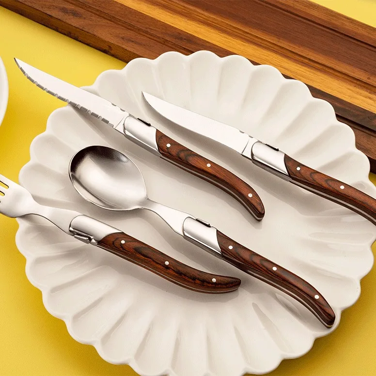 Steak Knife Stainless Steel Mahogany Handle Sharp Blade Knife Luxurious Dinner Serving Sets Solid Dinner Knives Sets