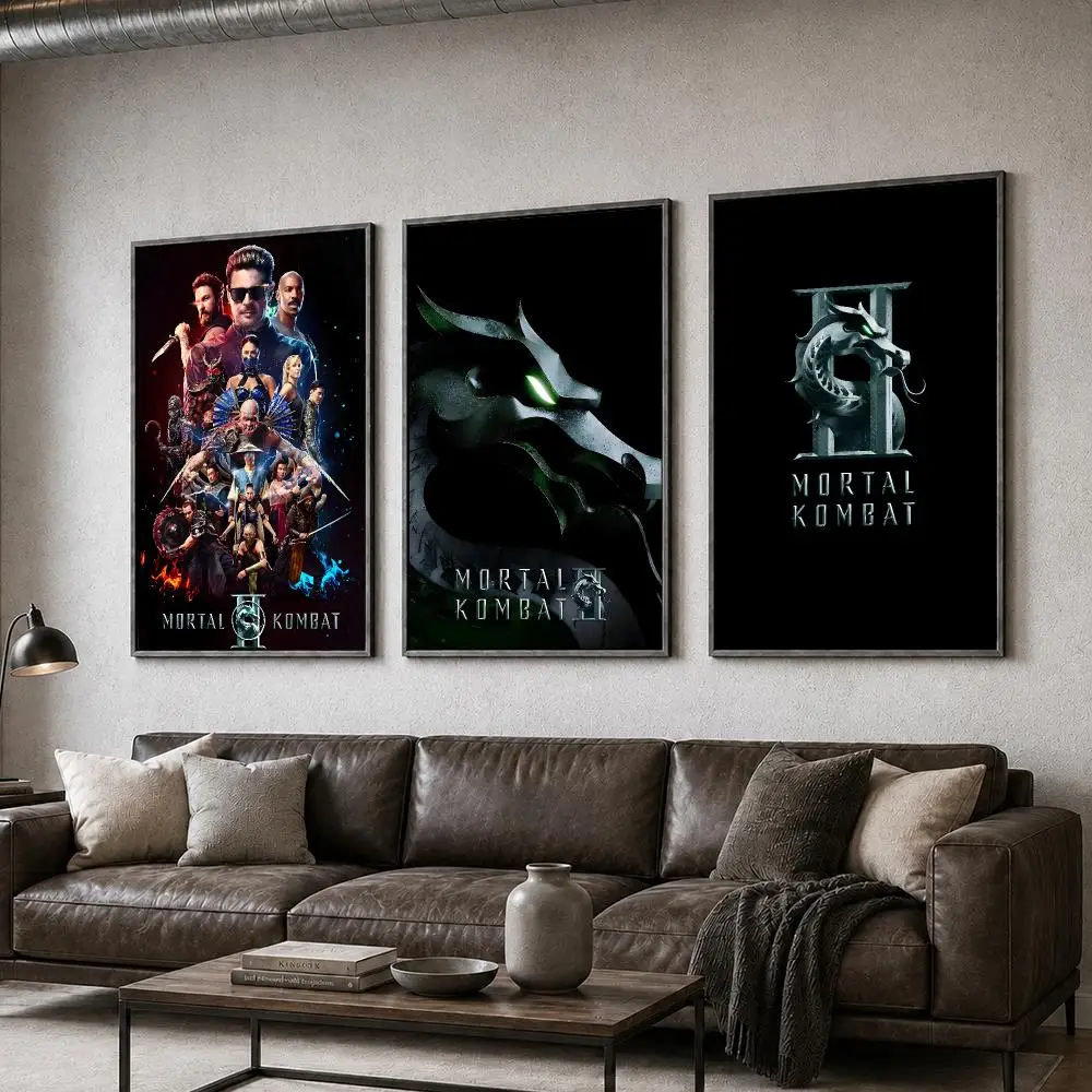 Film Mortal Kombat II Scorpion Sub Zero Poster  PP Self Adhesive Home Garage Dorm Bar Wall Decor Aesthetic Retro Gift