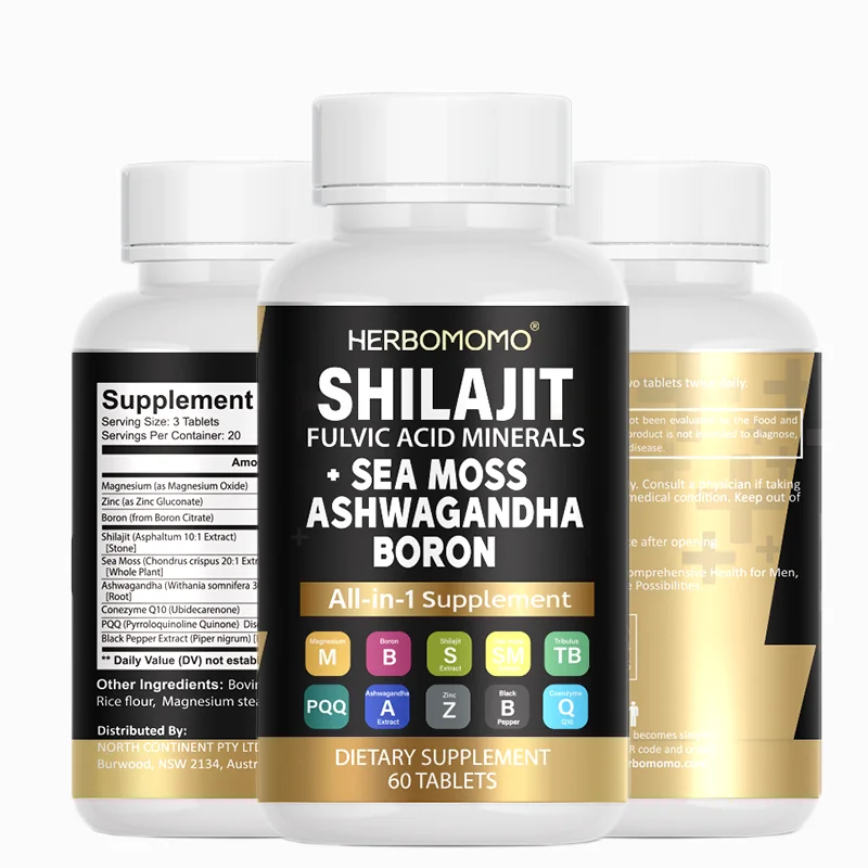 Shilajit & Sea Moss Supplemental Capsules, Extra Potency & High Purity, Mood & Performance