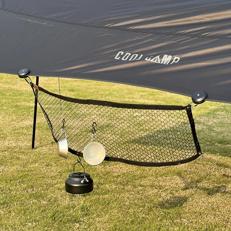 

Outdoor Folding Rack Garbage Bin Car Storage Net Mesh Bag Drying Bag, Camping Hanging Tent Storage Net