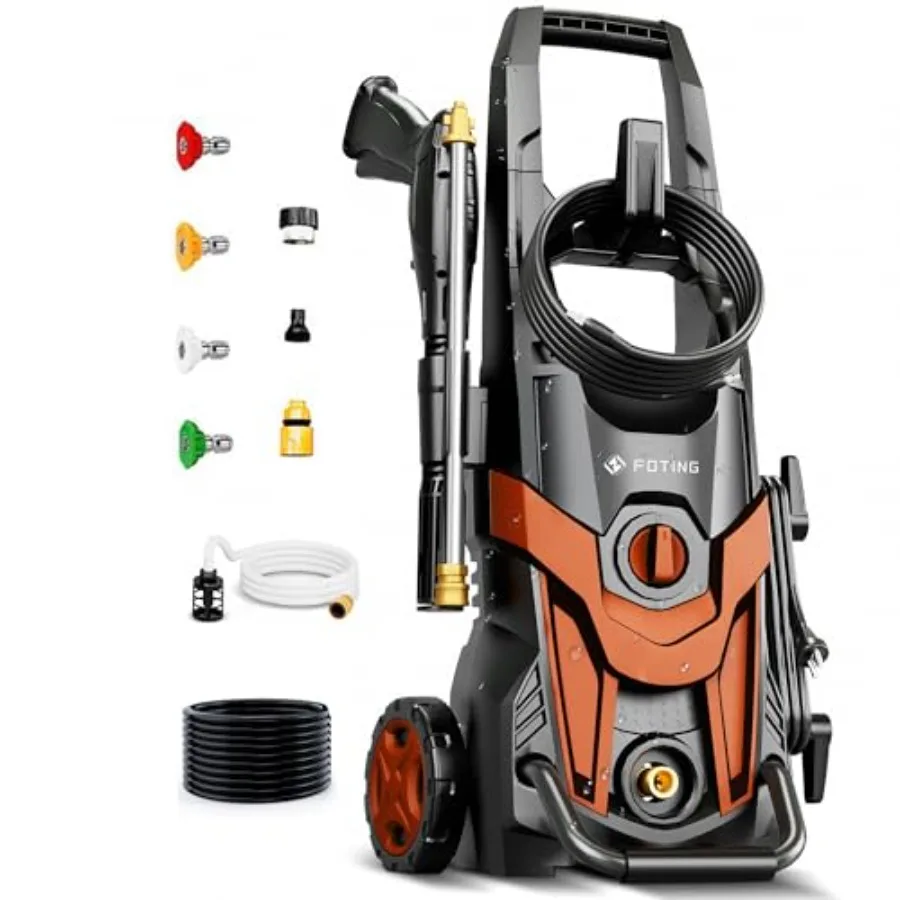 

Мойка высокого давления 4300 фунтов на кв. дюйм с 4 быстросъемными насадками, входным шлангом, фильтром и пенной насадкой для автомобилей, заборов, подъездных путей и уборки дома