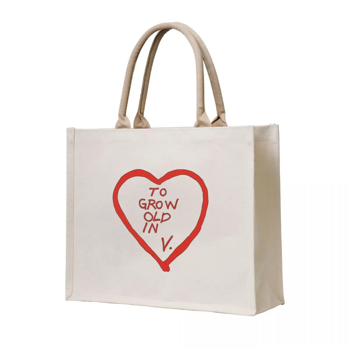 

To Grow Old In V. Tote Bag university shopper bag canvas shopping bag Shopper handbag shopping logo