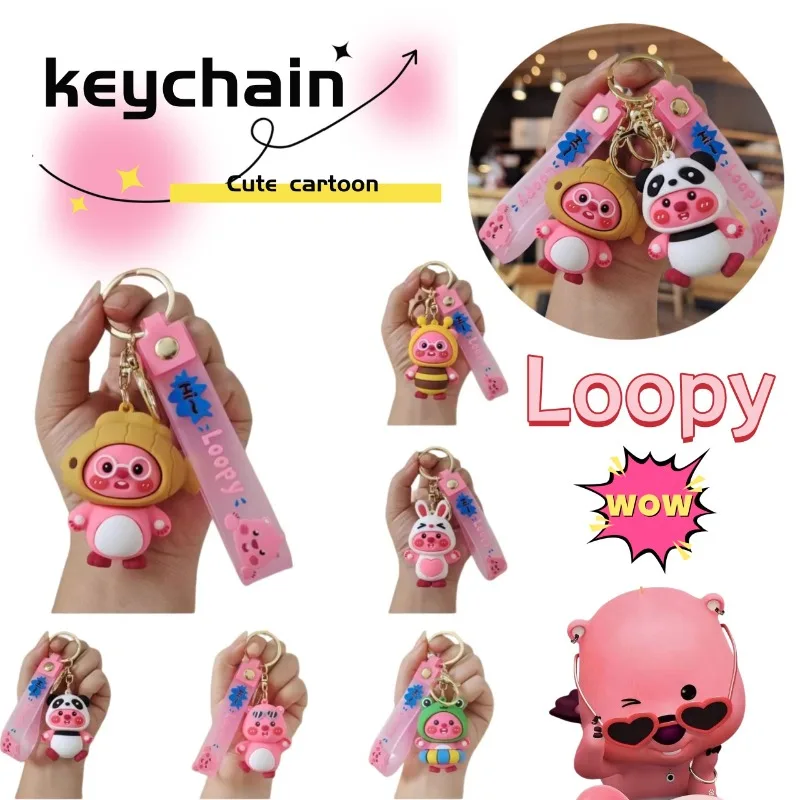 New Cartoon Loopy Cute Personality Keychain Little Beaver Bag Pendant Couple Accessories Gift Reward Ornament