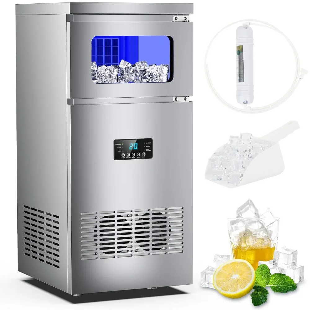 HAOYUNMA Sob Contador Máquina Ice Maker, Freestandi, Atualizar 36 lbs Capacidade De Armazenamento, 150Lbs/24H