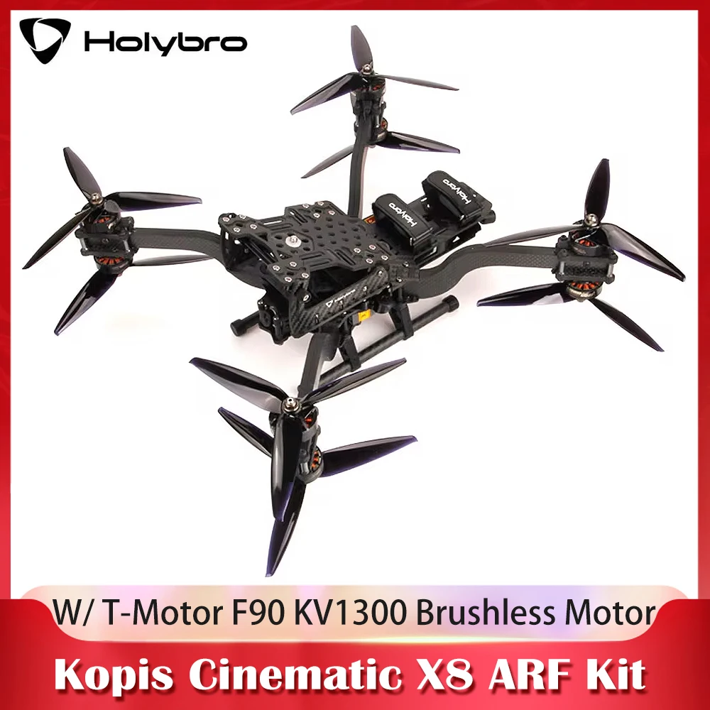 

Holybro Kopis Cinematic X8 8 дюймів 396 мм FPV рама ARF Kit W/ T-Motor F90 KV1300 Безщітковий двигун Gemfan 7040 3-лопатеві пропелери