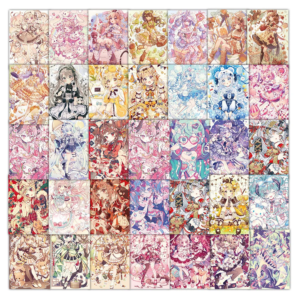 10/30/50pcs อะนิเมะสาวหวาน MINI โปสเตอร์สติกเกอร์การ์ตูนน่ารัก ACGN Lolita ความงาม Decals สติกเกอร์สําหรับกระเป๋าเดินทางโทรศัพท์โน้ตบุ๊ค