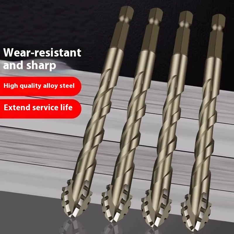 

1-10PCS Serrated Drill Bits Set High Strength Special Serrated Twist Bits 3-12mm For Concrete/Tile/Glass Drilling Tools Set