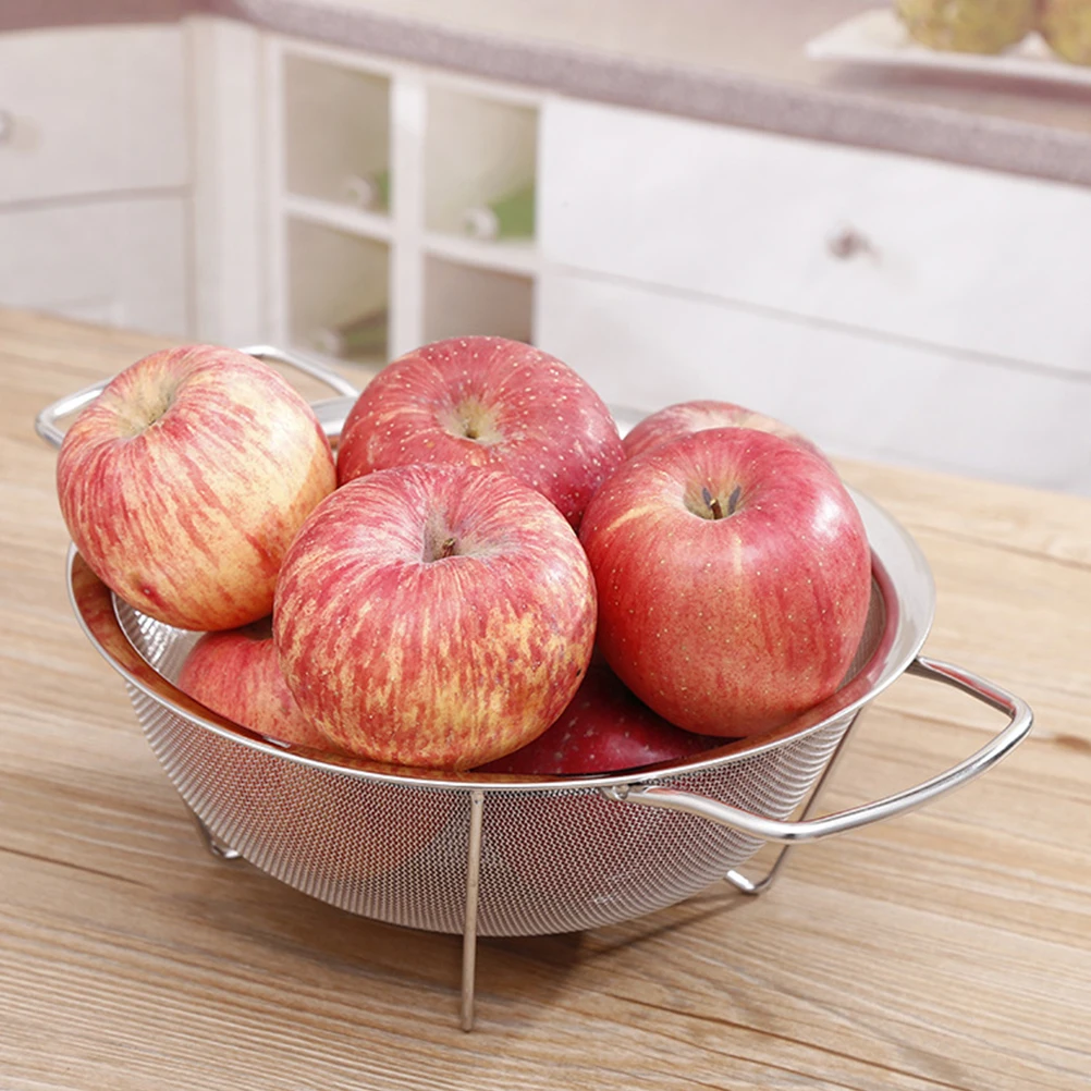 

1Pcs Stainless Steel Food Washing Drain Basket Kitchen Fruit Vegetable Drainer Multipurpose Storage Container
