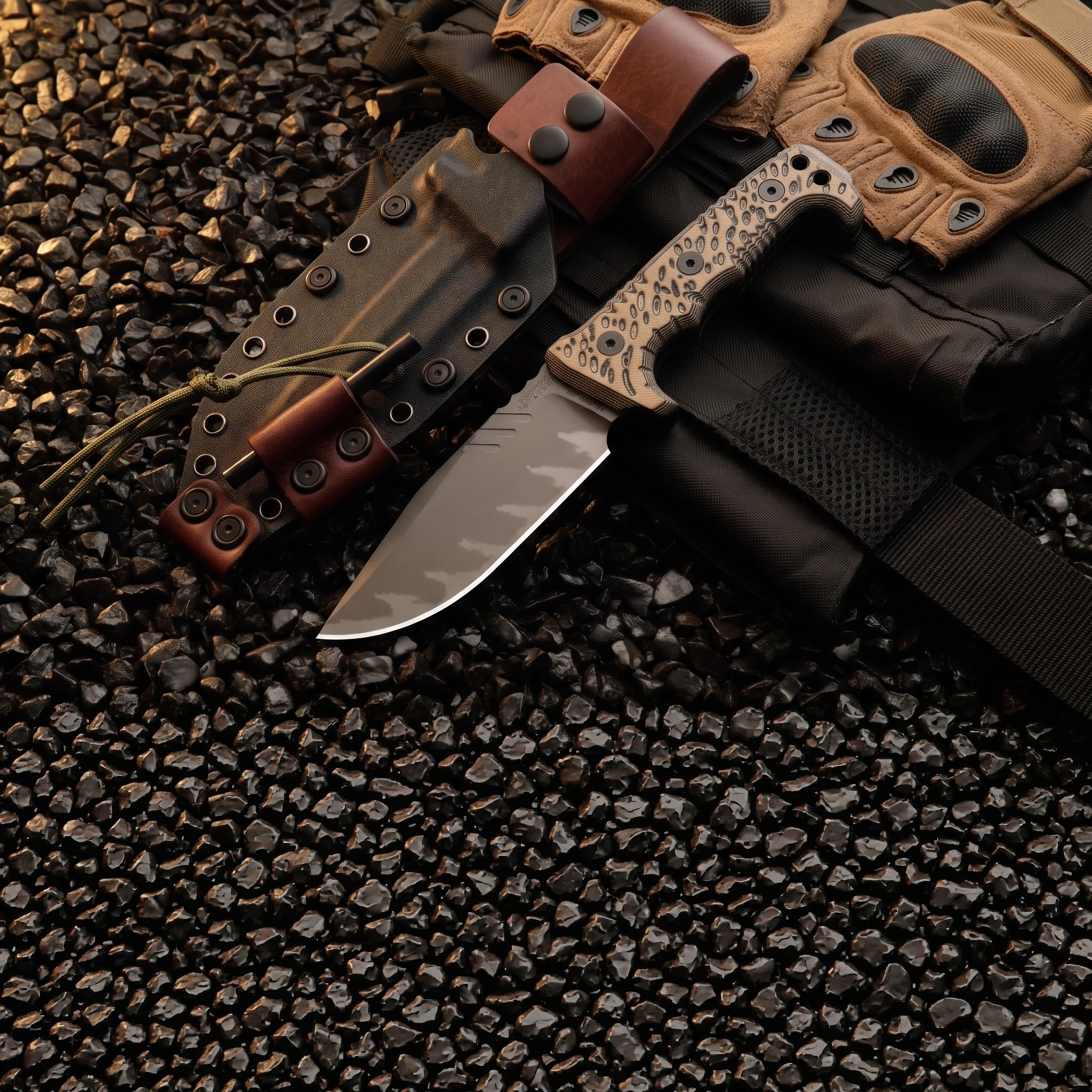 High quality outdoor portable knives, durable and high hardness, suitable for camping and hiking, portable with storage cover, m