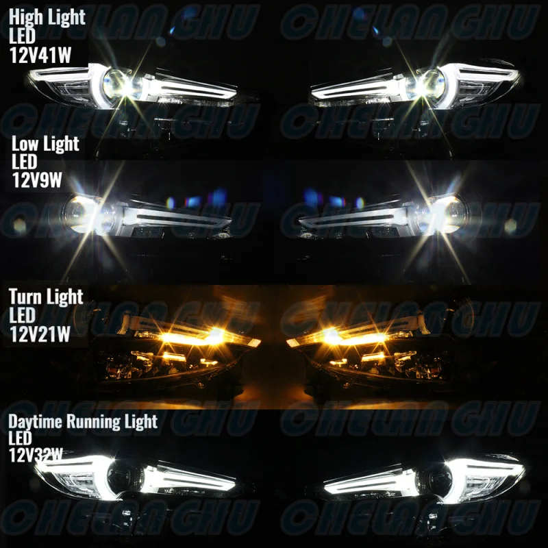 LED AFS HeadLight For Mazda CX-5 2017 2018 2019 2020 2021 European Version 1 Pair Front HeadLamp DRL KD5L51040 KD5L51030