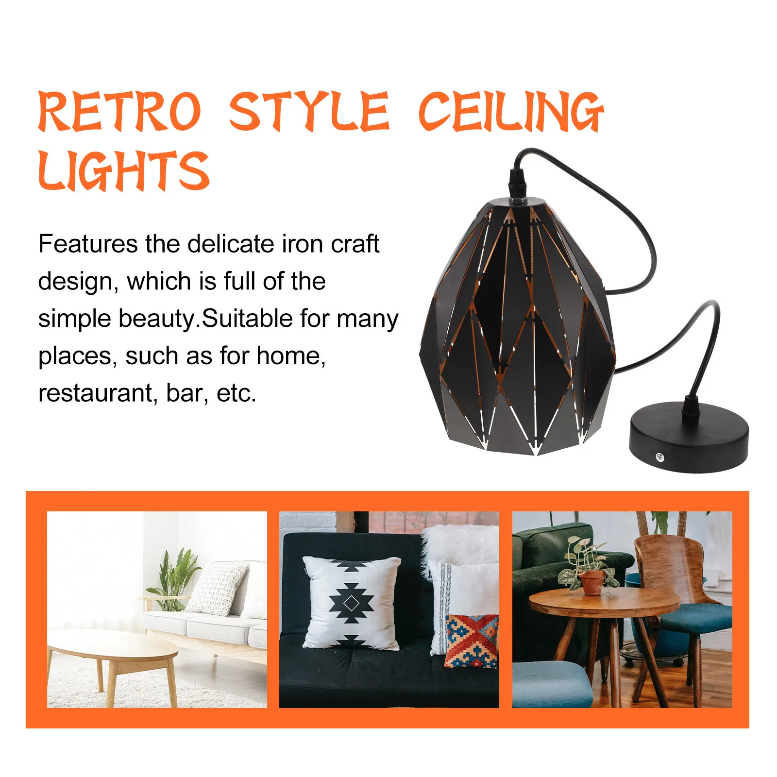 

Industrial Style Chandelier Pendant Lamp for Indoor Scene Iron Craft Ceiling Light Hanging Lamps