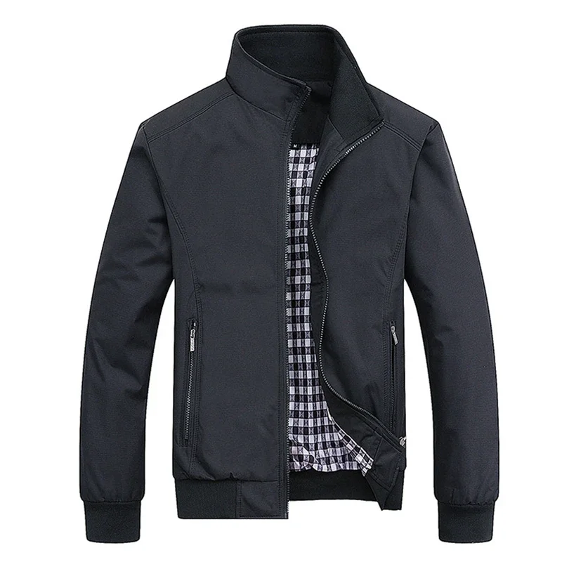 2025 Primavera Autunno Casual Solido Giacca di moda Sottile Bomber Cappotto da uomo Nuovo arrivo Giacche da baseball Giacca da uomo M-6XL 8XL Top