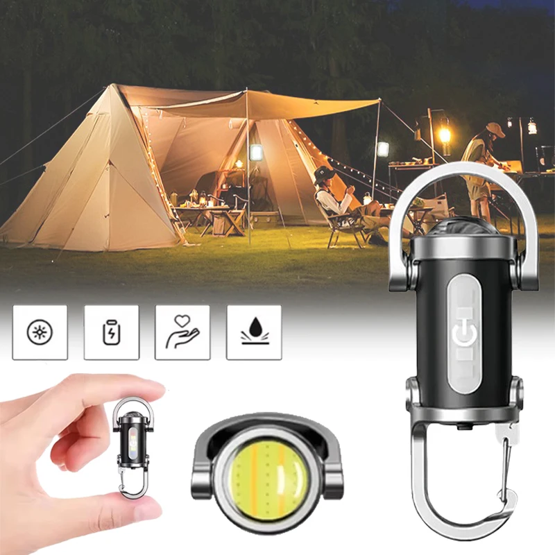 

LED Keychain Flashlight Multifunctional Work Light Keyring Practical Inspection Light Key Chain for Outdoor Activities