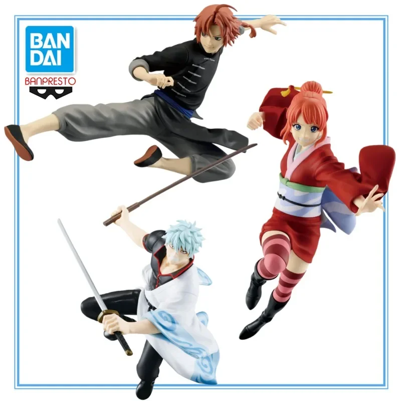 

BANDAI BANPRESTO Gintama Anime Sakata Gintoki Kagura & Kamui Vibration Stars Action Figures Model Figurine Original Figuarts Toy