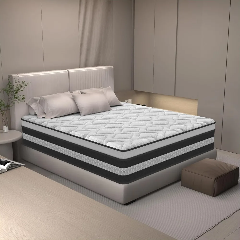 Matratze 160x200 viskoelastisch Höhe ±28 cm, Oeko-tex-zertifiziert, Taschenfederkernmatratze, mittlere Festigkeit H3, Unabhängigkeit der Betten