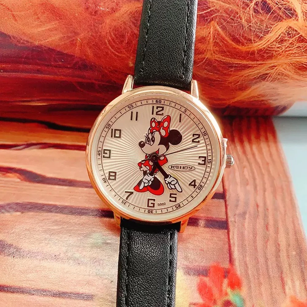 Mickey Mouse Minnie Children's Watches Fashion Cute Cartoon Quartz Watch Small Dial Women Wristwatch Ladies Dress Watch