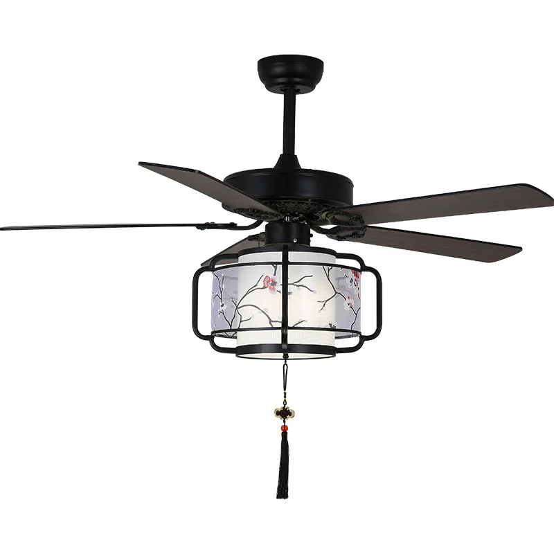 New Chinese antique lantern ceiling fan light,  intelligent frequency conversion LED integrated