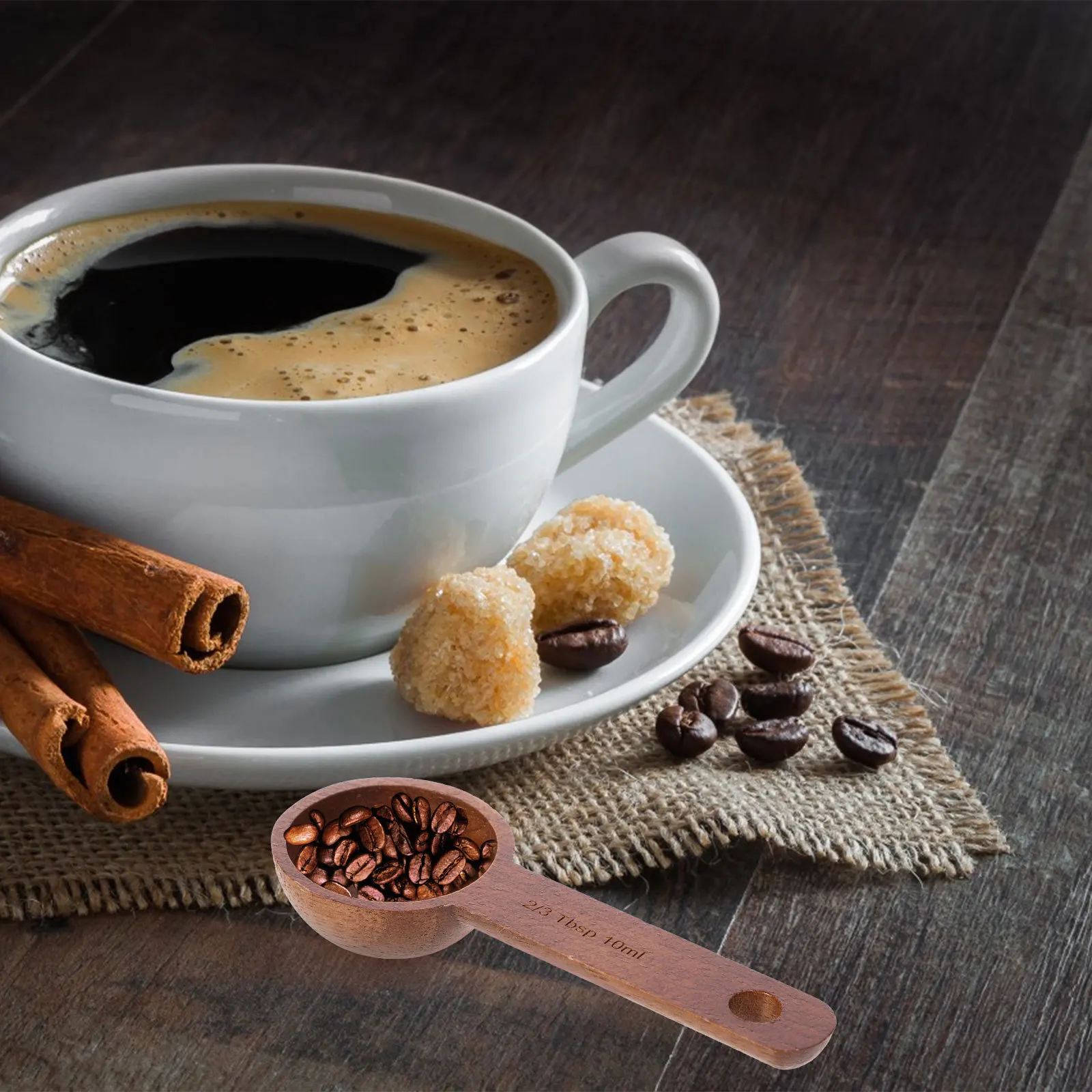 

Wooden Measuring Spoon Natural Wood Coffee Scoop Multipurpose Bean Powder Scoop Household Kitchen Tool Wooden Measuring Spoons