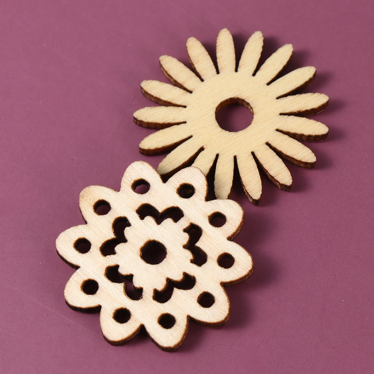 

100pcs Wooden Five Point Stars Flower Wood Slices Diy Craft Materials For Scrapbooking Decoupage Sign Making Embellishments