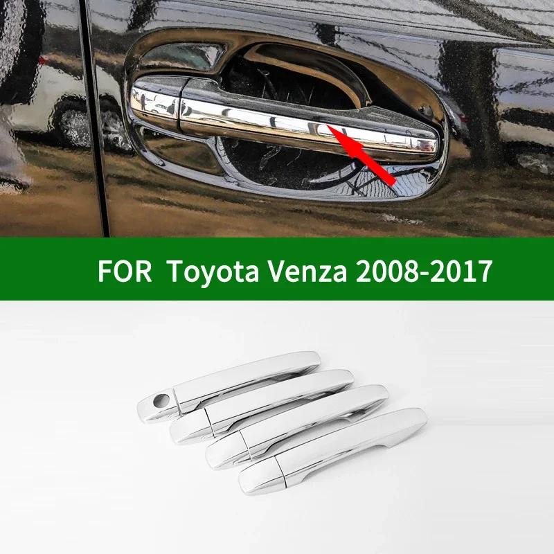 

Accessories Chrome silver Side Smart Door Handle Covers Trims For TOYOTA VENZA 2008-2017 2009 2010 2011 2012 2013 2014 2015 2016