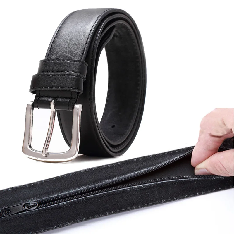 Travel Cash Anti Theft Belt Waist Bag Men Portable PU Materials Zipper Pin Buckle Belts Women Outdoor Hidden Money Strap Belt