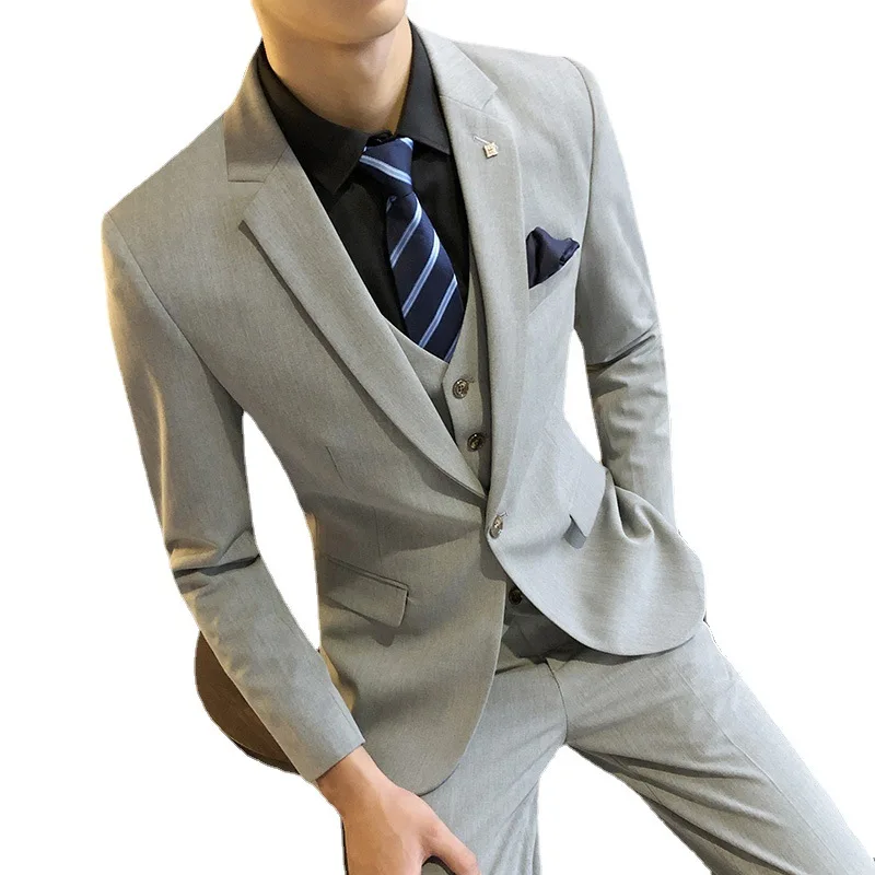 7269 Business casual slim fit solid color youth suit