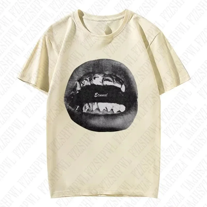 Letnia koszulka bawełniana w stylu grunge goth Y2K Harajuku z grafiką retro, streetwearowa koszulka hip-hopowa z krótkim rękawem, punkowy top oversize