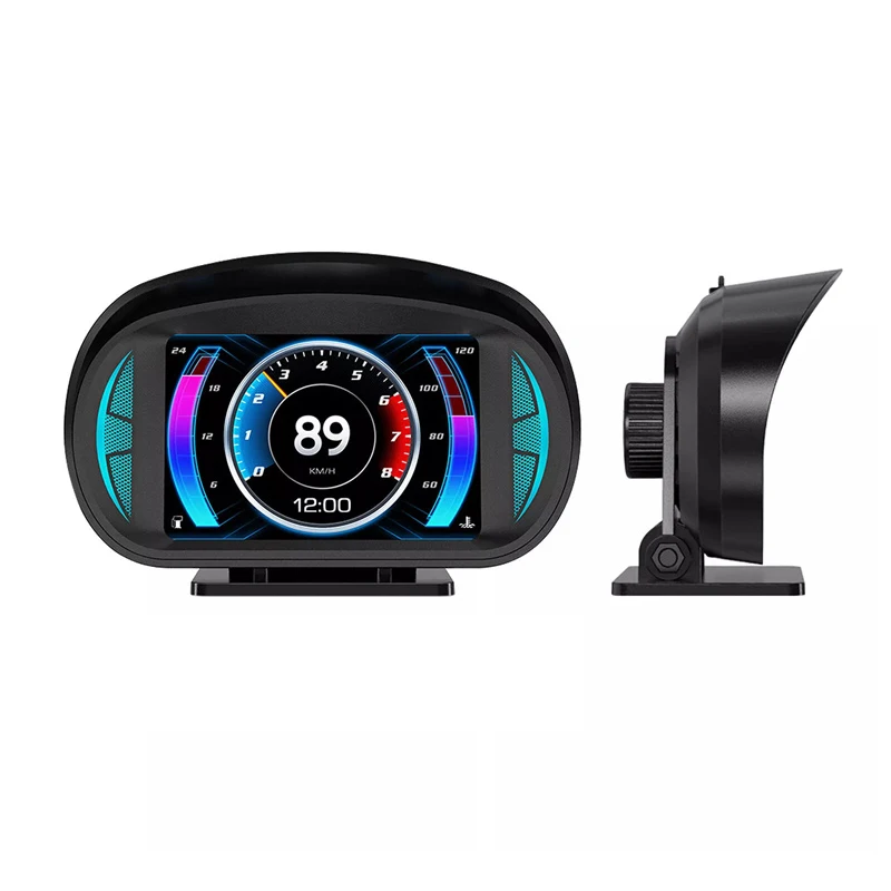 P2 Car Digital Speedometer OBD2 GPS HUD With Temperature, Turbo Pressure, And On-Board Computer Display