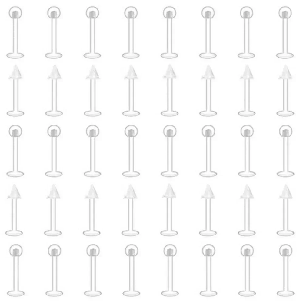 Bulk Multi Bar Length Acrylic Monroe Lip Labret 3mm Ball Cone Lip Stud Tragus Ear Piercing